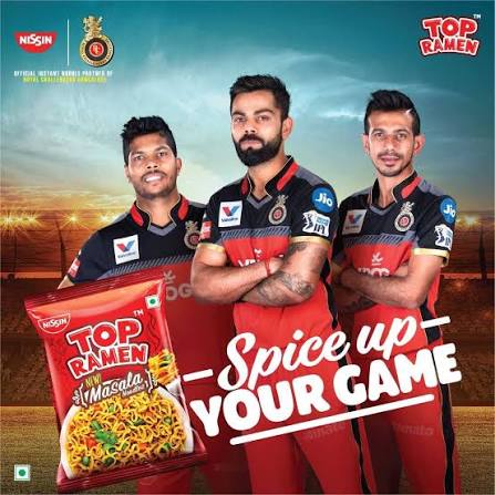 Nissin (Cup Noodles, Top Ramen ) - Royal Challengers Bengaluru - Official Noodle Partner, 2017, 2018 & 2019