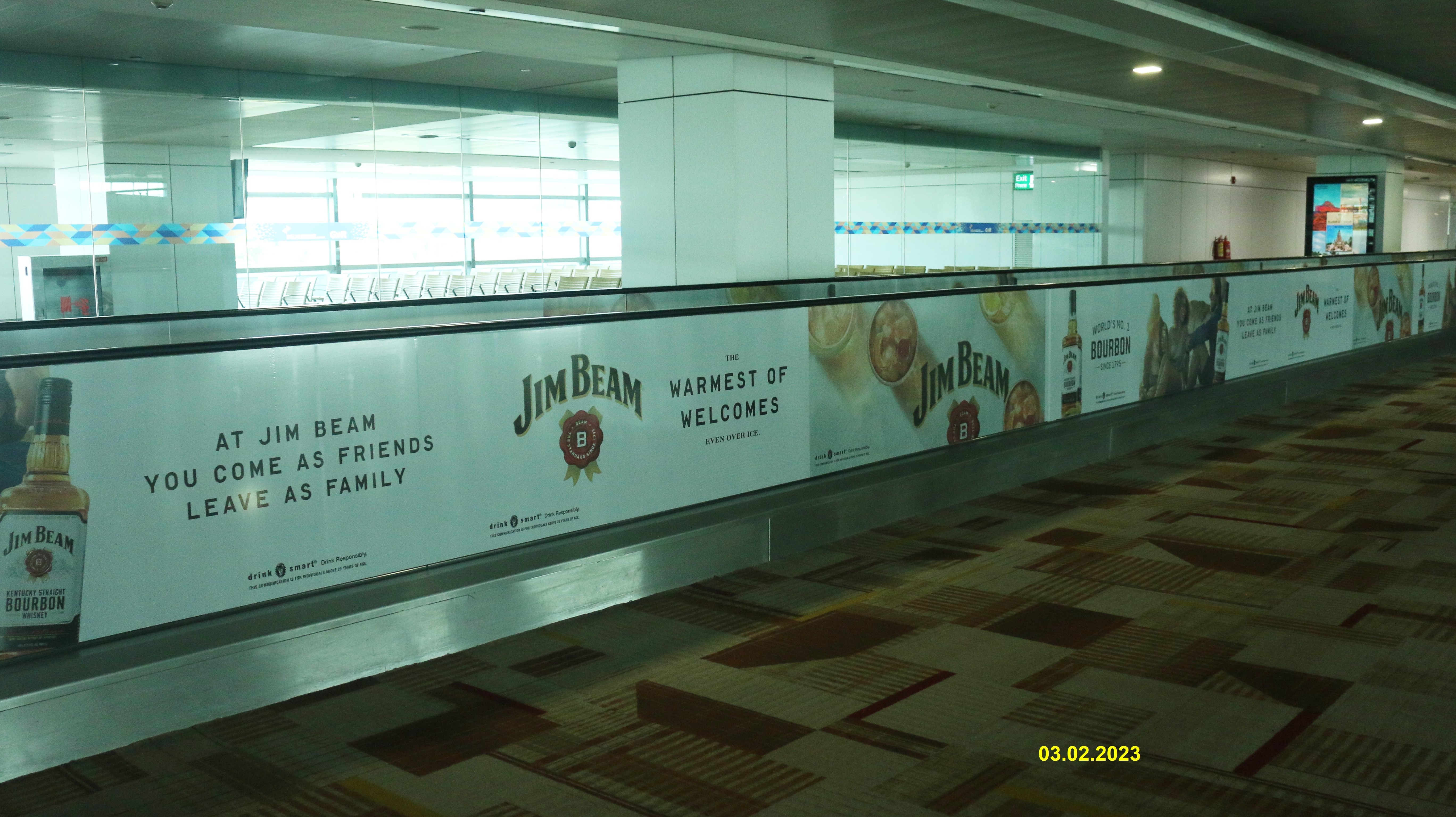 Beam Suntory Branding @ Travellator IGI Airport Terminal 3, New Delhi - 2020
