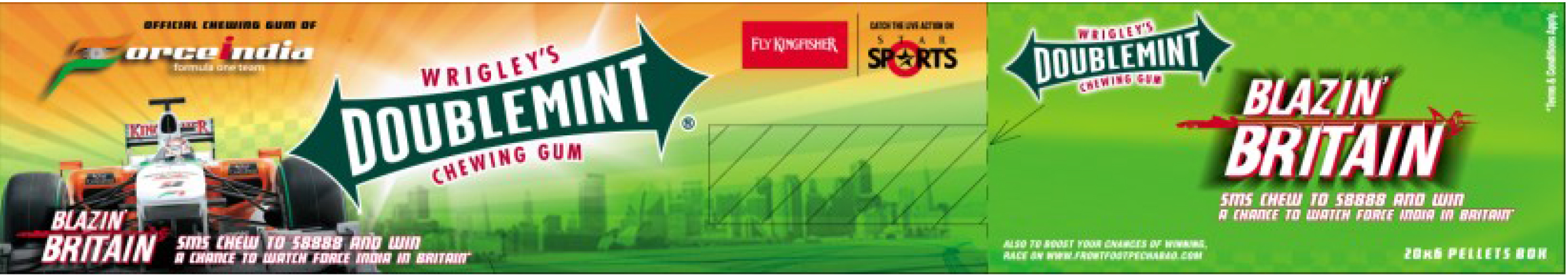 Creatigies got Wrigley’s brand Doublemint to ride on the fast track by being the Official Gum Partner of Team Force India 2009 – 10