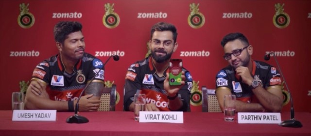 Zomato – Official Food Delivery Partner - Royal Challengers Bangalore, Kolkata Knight Riders, Delhi Capitals – 2019